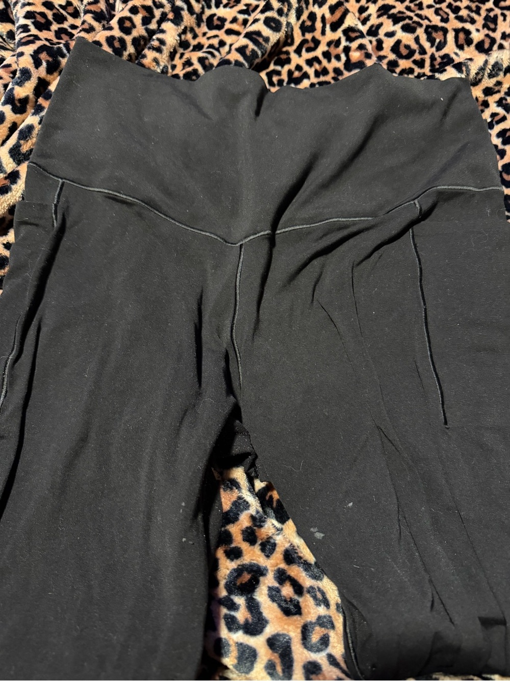 aerie Black High-Waist Leggings with Wide Waistband